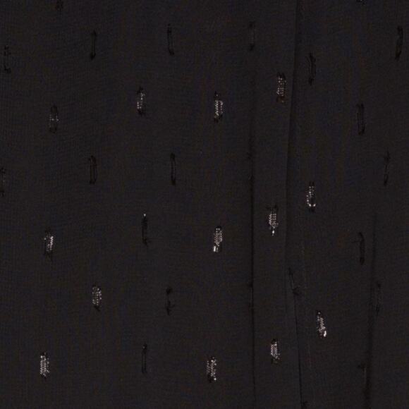 NBD Anya Black Chiffon Open Back Puff Sleeve Romper S - Picture 7 of 10